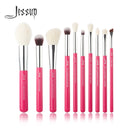 Jessup Makeup Brushes 10pcs Makeup Brush Natural-Synthetic Foundation Powder Concealer Definer Eyeshadow Eyeliner Eyebrow Brush