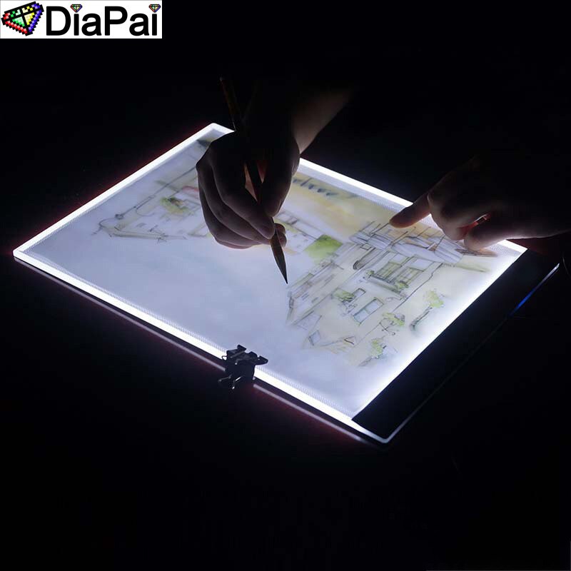 DIAPAI Ultrathin 3.5mm A4 LED Light Tablet Pad Apply to EU/UK/AU/US/USB Plug Diamond Embroidery Diamond Painting Cross Stitch