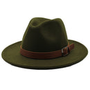 Seioum Special Felt Hat Men Fedora Hats with Belt Women Vintage Trilby Caps Wool Fedora Warm Jazz Hat Chapeau Femme feutre