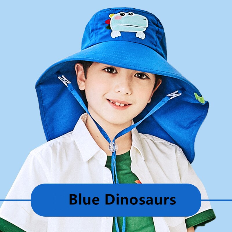 Kocotree 1-18 Years Old Boy Girl Sun Hat Outdoor Sun Beach Hats Kids Children Neck Ear Cover Anti UV Protection Swimming Cap