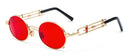 Kachawoo Metal Round Steampunk Sunglasses Men Retro Vintage Gothic Steam Punk Sun Glasses For Women Summer 2018