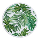 Green Leaves Summer Round Beach Towel Microfiber with Drawstring Backpack Bag Bath Towels Mat Bikini Cover Up With Tassels Soft
