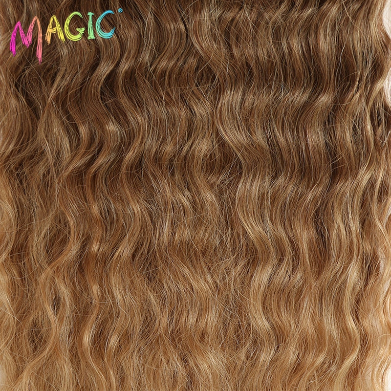 MAGIC Deep Curly Synthetic Hair Weave Deep Wave Hair Bundles 28"30"32"Inches Ombre Color Two Tone Curly Hair Extension 120g