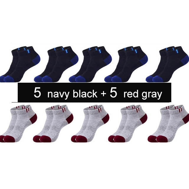 10 Pairs New Spring Summer Cotton Socks Boat Mesh Breathable Men&