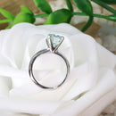 Green Blue Cushion cut Moissanite Centre Stone 3ct 2ct Moissanite Engagement Ring Silver