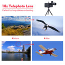 APEXEL 18X telescopio Zoom lente de teléfono móvil para iPhone Samsung Smartphones clip universal Telefon lente de cámara con trípode 18XTZJ