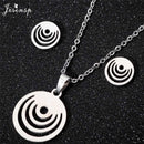 Jisensp Ecg Heartbeat Necklace Love Heart Necklaces Pendants for Women Gold Stainless Steel Jewelry Earrings Doctor Accessories