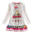 DXTON, vestidos de invierno para niñas, manga voladora, unicornio, vestido para niños, rayas de estrellas, ropa de algodón para niños pequeños, vestido informal para niñas