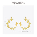 ENFASHION Olive Branch Leaf Hoop Earrings For Women Gold Color Statement Metal Flower Big Hoops Earings Fashion Jewelry EC191072