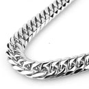 Custom Length 16/19/21mm Width Heavy Silver Color Cut Curb Cuban Chain 316L Stainless Steel Mens Necklace Or Bracelet 7''-40''