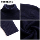 COODRONY, suéteres para hombre, Otoño Invierno 2018, suéter grueso y cálido para hombre, suéter de lana de Cachemira tejido para hombre, suéter de cuello alto pesado para hombre 8229