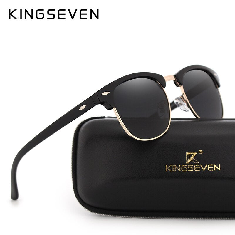 KINGSEVEN Polarized Sunglasses Women Retro Metal Frame Sun Glasses Famous Lady Brand Designer Oculos masculino lentes de sol