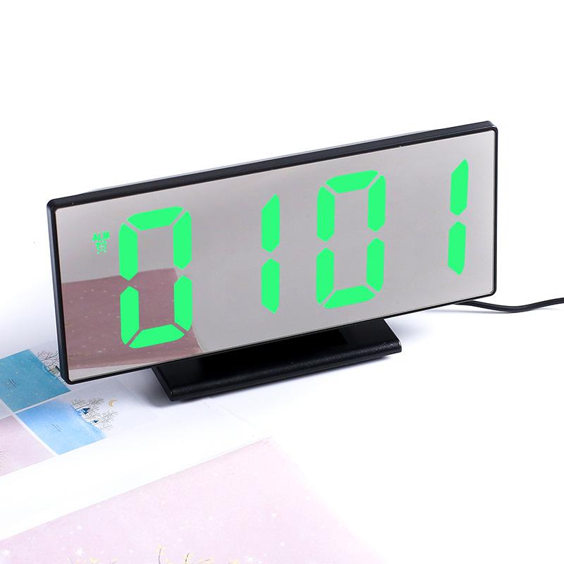 Reloj despertador Digital con espejo LED, reloj electrónico de mesa, relojes despertadores de escritorio, multifunción, Snooze Night, pantalla LED grande, regalo