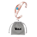 Vinterly Magnetisches Kupferarmband Blauer Stein Oval Verstellbare Offene Manschettenarmbänder Charm Kupferarmbänder &amp; Armreifen für Frauen