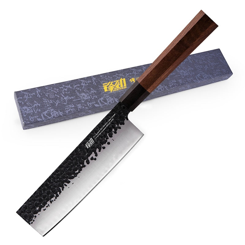 FINDKING 7 inch Clad Steel Japanese Professional Octagonal Handle Sushi Knife Kitchen Nakiri Knife Kitchen Knife