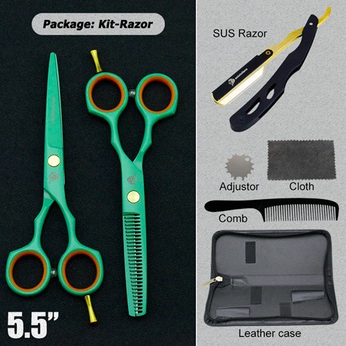 5.5" black hair scissors barber razor scissors hot scissors hair cut designs cheap hairdressing tools hair clipper kids scisors