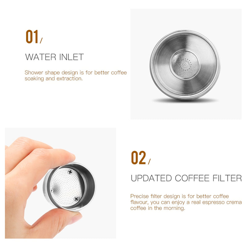 ICAfilas Wiederverwendbares Illy Kaffeefilter-Tamper-Set aus Edelstahl, nachfüllbare Kapseln, Pod-Tamper für Illy X9 X8 X7.1 Y5 Y3 Y1.1