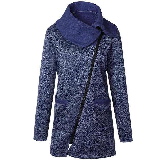 Women Fleece Sweatshirt Spring Winter Casual Long Zipper Hoodies Pocket Jacket Coat Outwear 4XL Red/Black/Gray/Blue