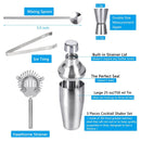 UPORS Stainless Steel Cocktail Set 550ml/750ml Cocktail Shaker Set with Muddler Jigger Bar Spoon Ice Tong Bartender Kit Bar Set