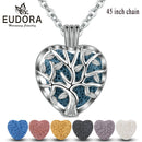 Eudora 20mm Lava Necklace Pendant Heart Volcanic Stone Tree of life Cage Pendant Necklace For DIY Essential Oil Perfume KFC10N20