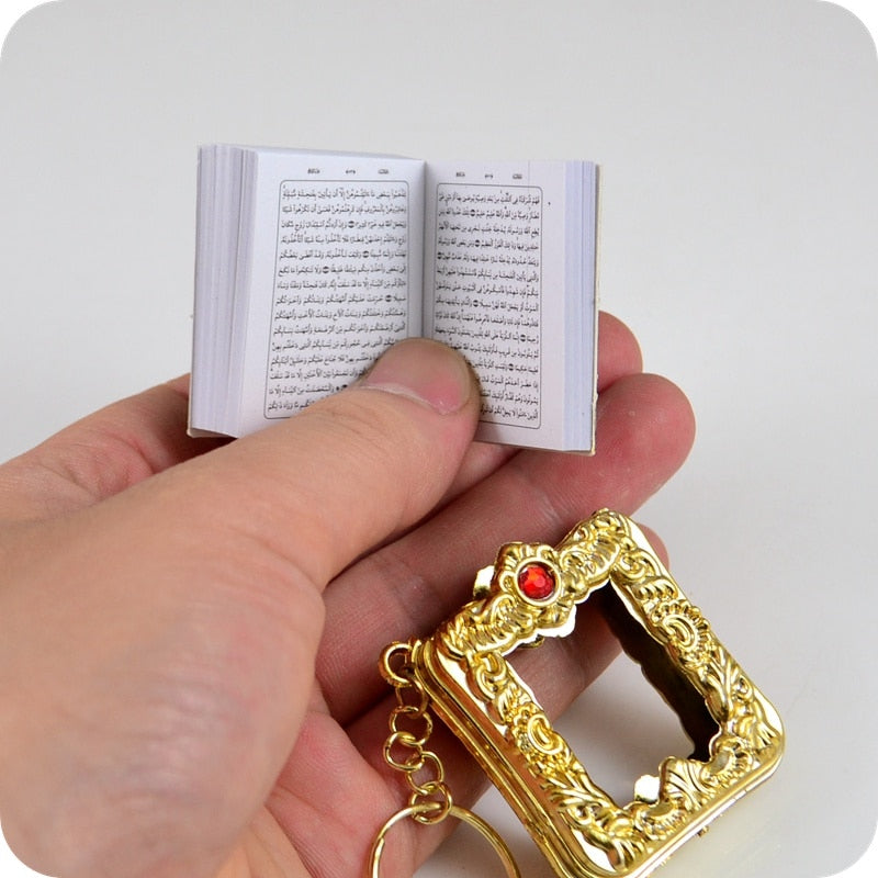 Mini caja idioma árabe Corán Corán Islam musulmán ALLAH papel real puede leer colgante llaveros joyería religiosa de moda