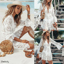 2020 New Summer Women Bikini Cover Up Floral Lace Hollow Crochet Swimsuit Cover-Ups Bathing Suit Beachwear Tunic Beach Dress Hot