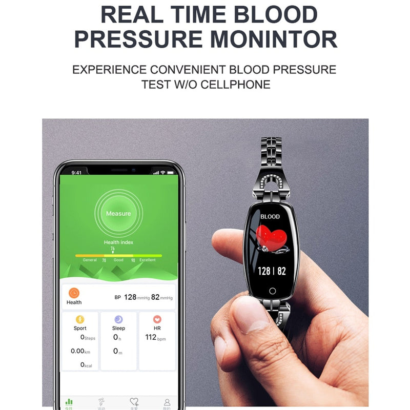 Reloj inteligente 696 H8 para mujer, reloj inteligente para mujer, podómetro de presión arterial, resistente al agua, rastreador de actividad física, pulsera Xiaomi Band