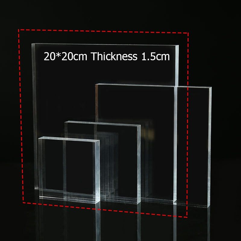 Square Solid Acrylic Display Stand Cabinet Shop Retail Jewellery Watch Art Counter Display Riser Block Clear Black Frosted White