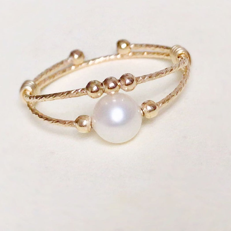 Natural Pearl Rings Handmade Gold Filled  Birthday Gift Boho Anillos Mujer Bague Femme Rings For Women Gold Jewelry