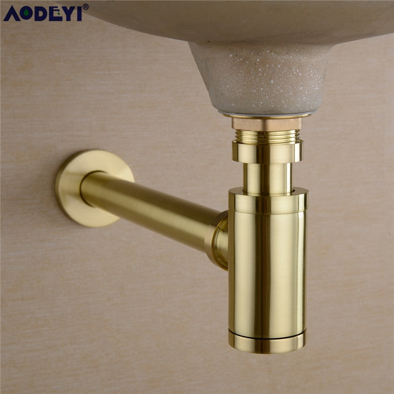 Brass Bathroom Basin Sink Tap Bottle Trap Drain Stopper Kit Waste TRAP Pop Drain Deodorization Brushed Gold/Black/Bronze/Chrome