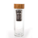 Travel Drinkware Tragbare doppelwandige Teeflasche aus Glas Tee-Ei Glasbecher Edelstahlfilter Der Teefilter