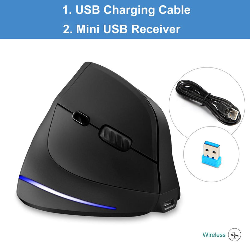 Lefon Vertical Wireless Mouse Game Wiederaufladbare Ergonomische Maus RGB Optische USB-Mäuse Für Windows Mac 2400 DPI 2.4G Für PUBG LOL