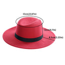 WELROG, sombreros Fedora negros y rojos para mujer, sombreros de fieltro de lana de imitación, sombrero de fieltro de Panamá, sombreros de invierno para hombre, sombreros de Jazz, sombrero Trilby para mujer