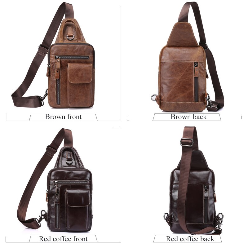 WESTAL genuine leather men's sling chest bag messenger bag men's shoulder bags travel daypack summer designer crossbody bags