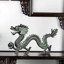 Dragón de bronce de Feng Shui, adornos de cuentas para atrapar, artesanía casera de la suerte, arte decorativo
