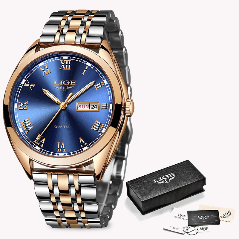 2021 LIGE New Rose Gold Women Watch Business Quartz Watch Ladies Top Brand Luxury Female Wrist Watch Girl Clock Relogio Feminin