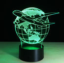 Touch Remote Control Air Plane 3D Light LED Table Lamp Optical Illusion Bulb Night Light 7 Colors Changing Mood Lamp USB Lamp
