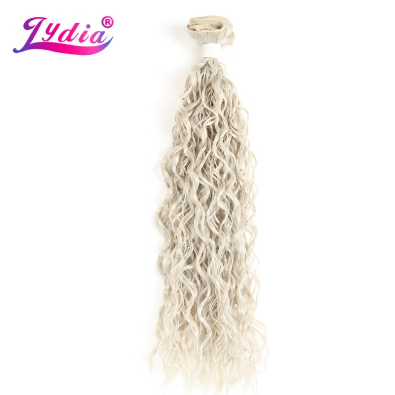 Lydia For Women Synthetic Curly Weave 3 Packs/Lot 18"-22" Nature Color Graysilver Wave Hair Bundles Jerry Curl Hair Extensions
