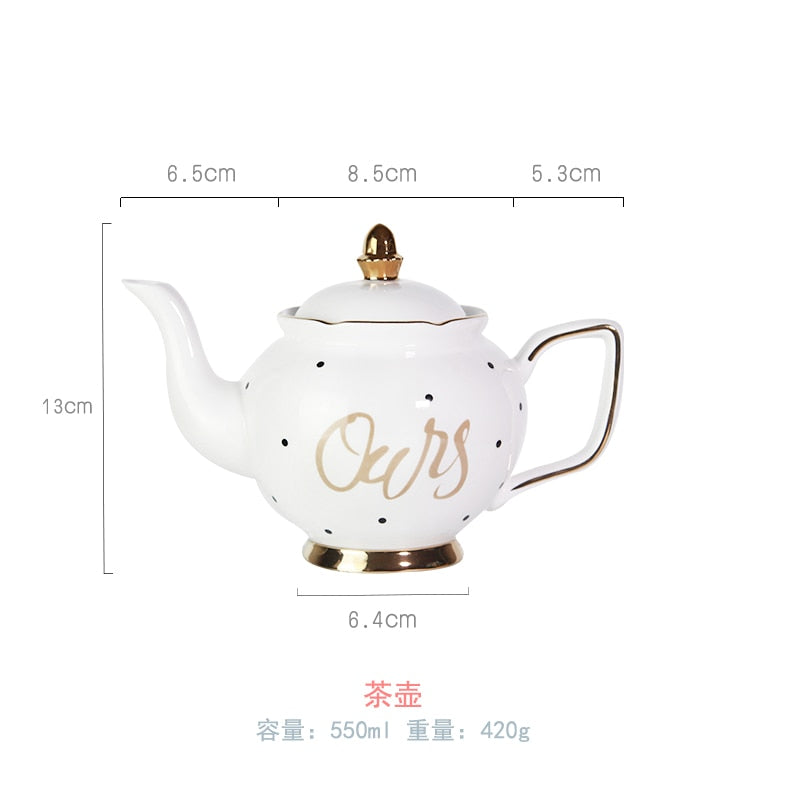 Japanese Style Cute Coffee Cup Saucer Set Tea pot Milk Jug Sugar Pot Tea Tray Set Reusable Latte Cappuccino Cups 180ml