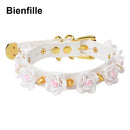 Handmade Pastel Goth Spiked Choker Cool Fetish Floral Spikes Collar BDSM-Gear Harajuku Kawaii Rose Flower Slave Choker Necklace