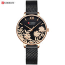 CURREN, relojes para mujer, marca superior, reloj de pulsera con correa de acero inoxidable de lujo para mujer, reloj rosa, elegante reloj de cuarzo para mujer