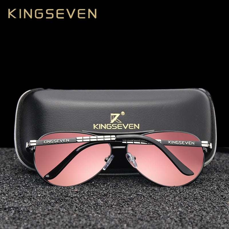 KINGSEVEN Design Men's Glasses Pilot HD Polarized Sunglasses For Men/Women Driving Sun Glasses With Emboss Logo Oculos De Sol