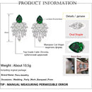 Pera High Quality Handmade Vintage Women Party Jewerly Bohemian Style Big Green Stone Drop Earrings With Cubic Zirconia E053