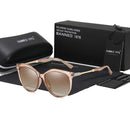 2021 New Luxury HD Polarized Women Sunglasses Fashion Round Ladies Vintage Brand Design Cat Eye Woman Female Sun Glasses Oculos