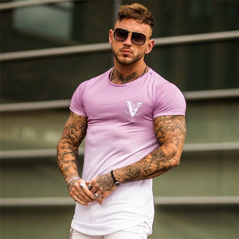 2019 Nueva marca de ropa Gyms Tight Cotton T-shirt Hombres Fitness T-shirt Homme Gyms T Shirt Hombres Fitness Summer Tees Tops