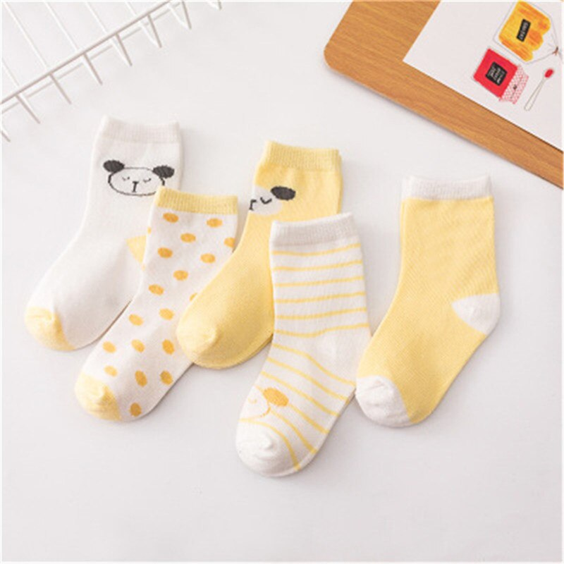 5 Paar/Los Baumwolle Baby Socken Drucken Schnurrbart Mädchen Jungen Kinder Socken Frühling Herbst Säuglingskleinkind Kinder Socken Für 1-3 Jahr