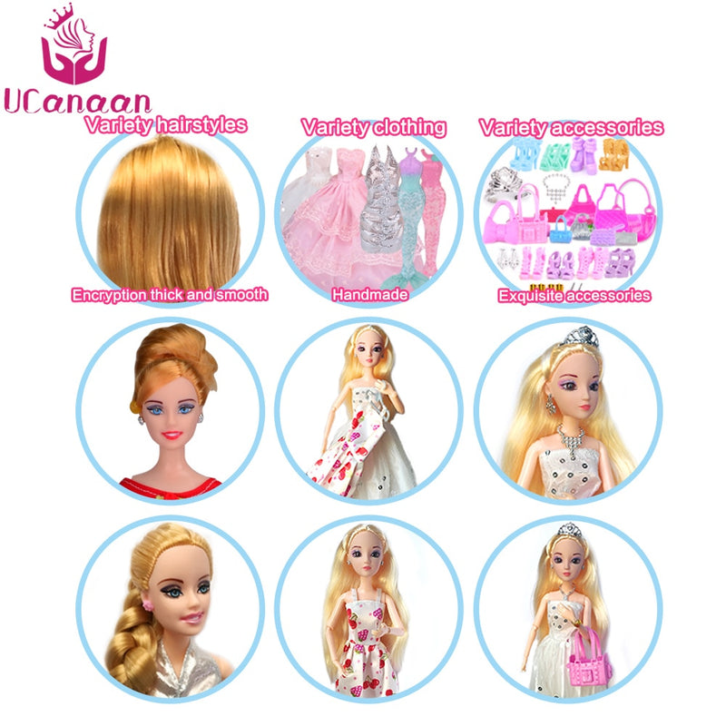 Puppe mit 83 Zubehör DIY Dressup Spielzeug für Mädchen Fashionista Ultimate Fashion Princess Dolls Set