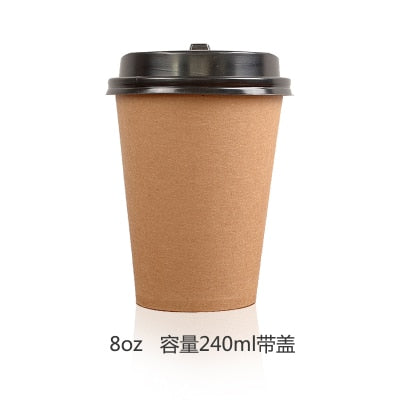 100 unids/pack taza de café de papel taza de papel desechable taza de té ecológica accesorios para beber
