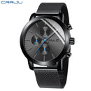 Men's Watch CRRJU Luxury Business Men Stainless Steel WristWatch Men's Military waterproof Date Quartz watches relogio masculino