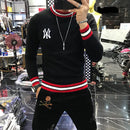2020 New Arrival Top Fashion Sale Men Sweater O-neck Pullovers Appliques Brand Clothing Embroidered Net Red Warm Knitted